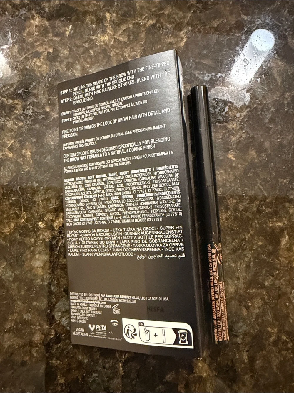 Anastasia Beverly Hills Brow Wiz Skinny Brow Pencil — Soft Brown .001 oz New